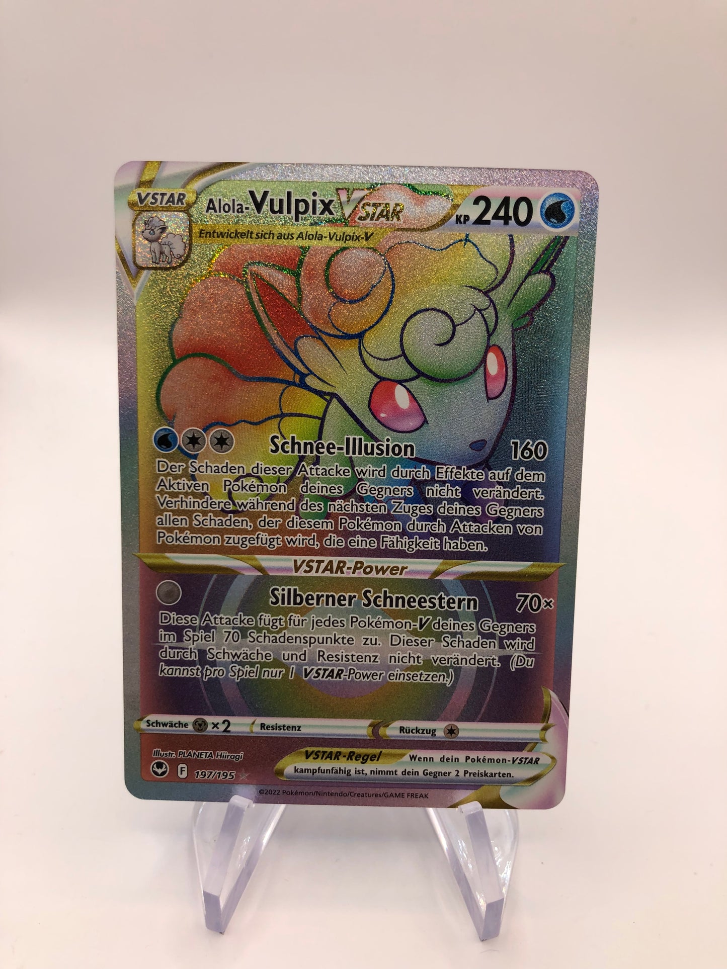 Pokemon Karte Vstar Rainbow Vulpix 197/195 Deutsch