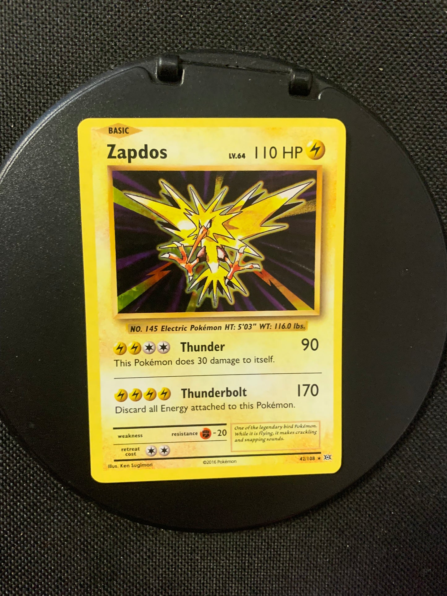 Pokemon Card Holo Zapdos 42/108 English