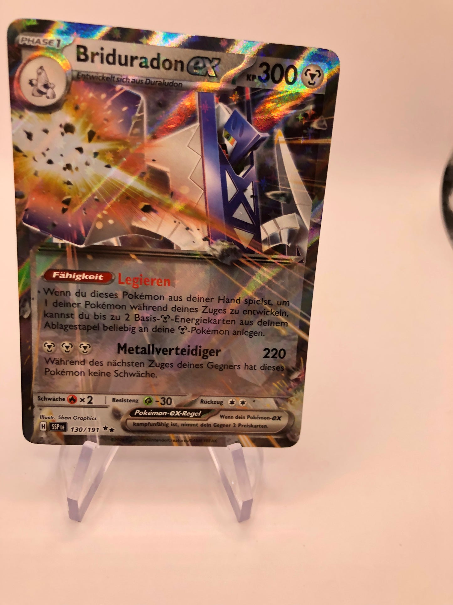 Pokemon Karte Ex Briduradon 130/191 Deutsch