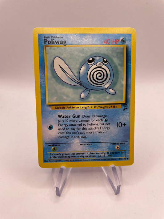 Pokemon Karte Base Set 2 Poliwag 88/130 Englisch