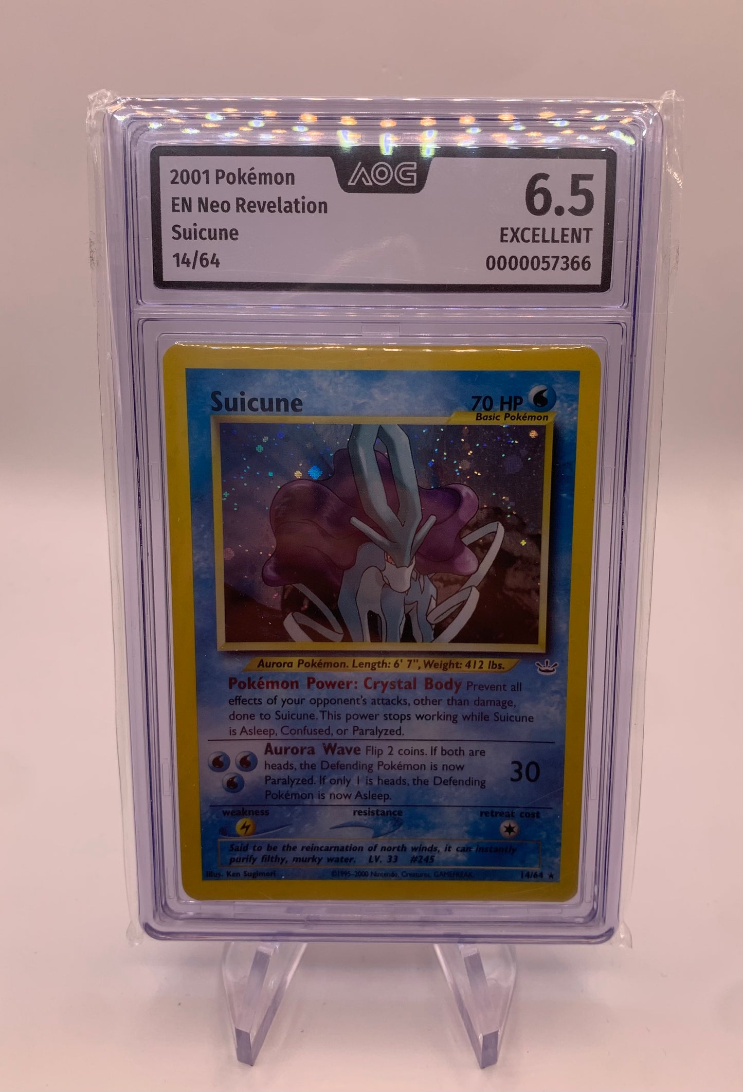 Pokemon Karte AOG 6,5 Holo Suicune 14/64 Englisch