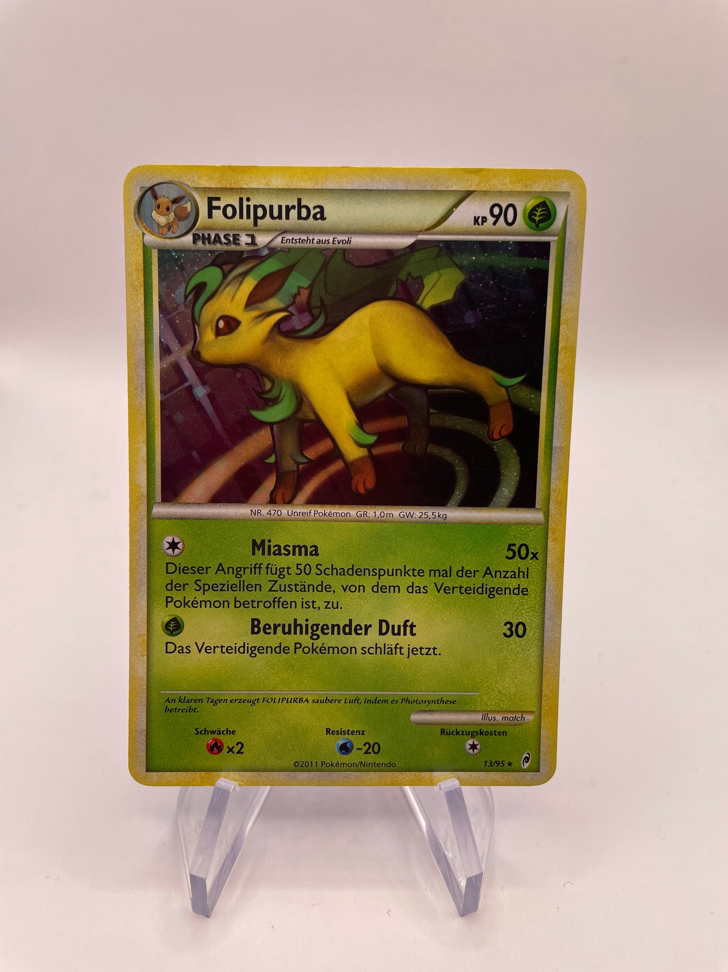 Pokemon Karte Holo Folipurba 13/95 Deutsch