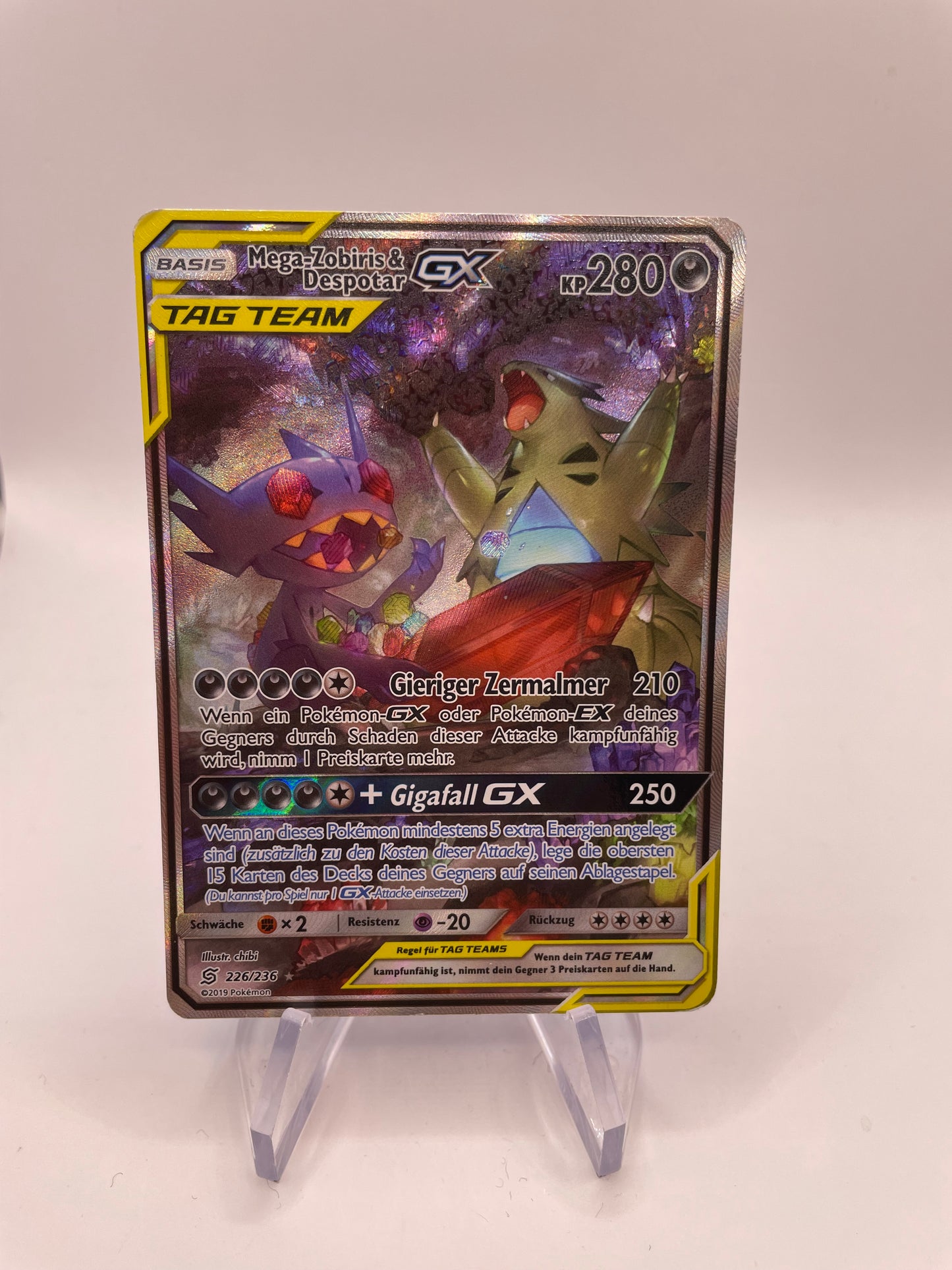 Pokemon Karte GX Tag Team Mega Zorbiris & Despotar 226/236 Deutsch