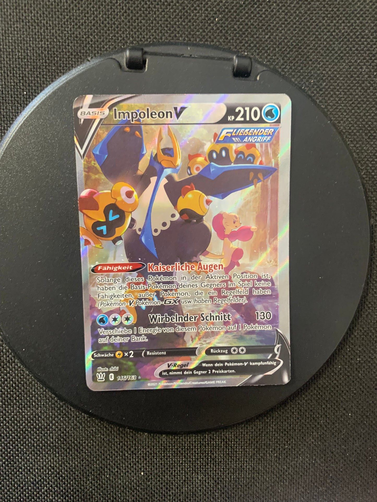 Pokemon Karte V Alt-Art Impoleon 146/163 Deutsch