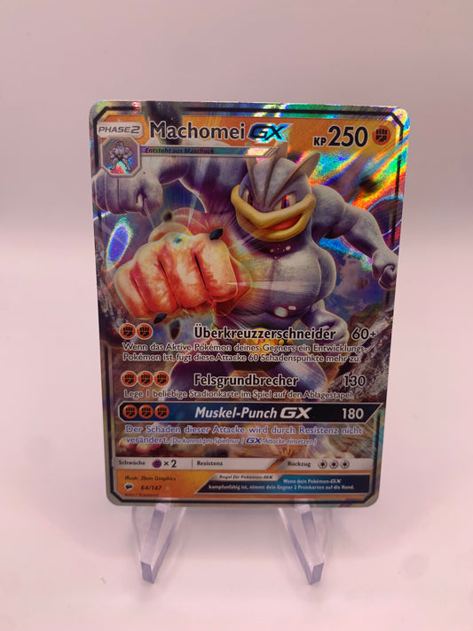 Pokemon Karte Gx Machomei 64/147 Deutsch