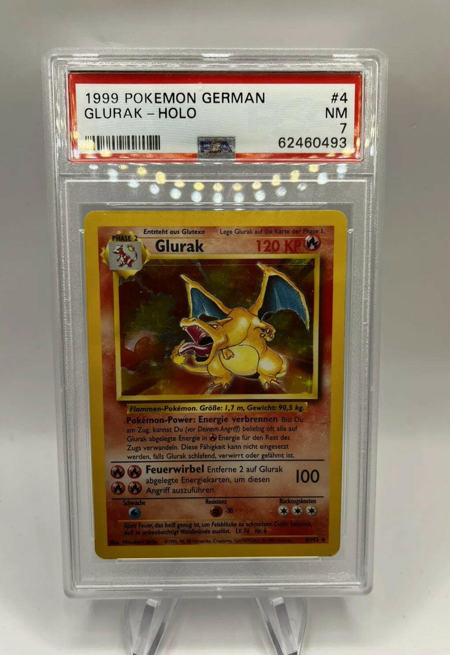 Pokemon Karte Psa 7 Glurak 4/102 Deutsch