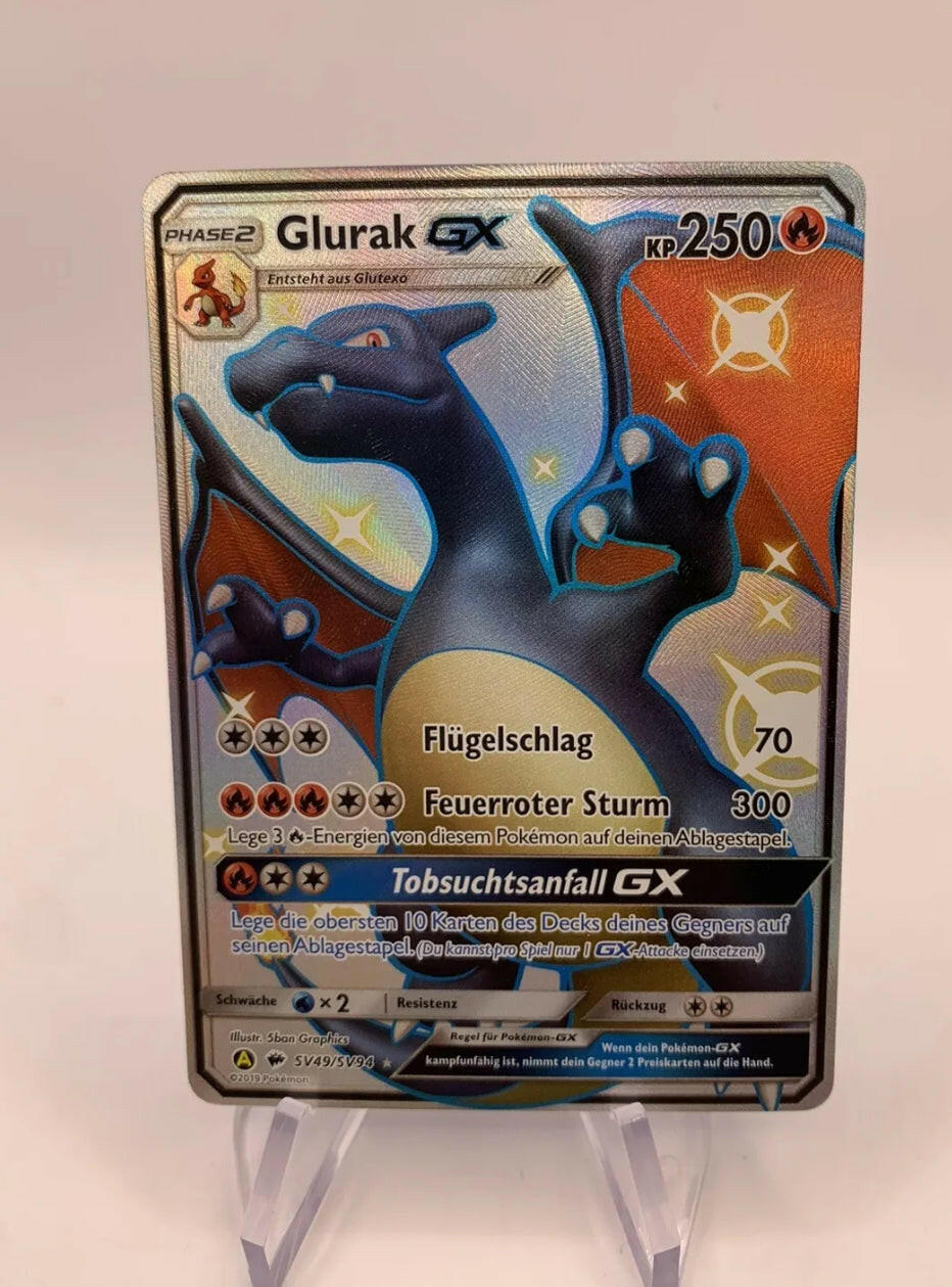 Pokemon Karte Gx Shiny Fullart Glurak SV49/ SV94 Deutsch