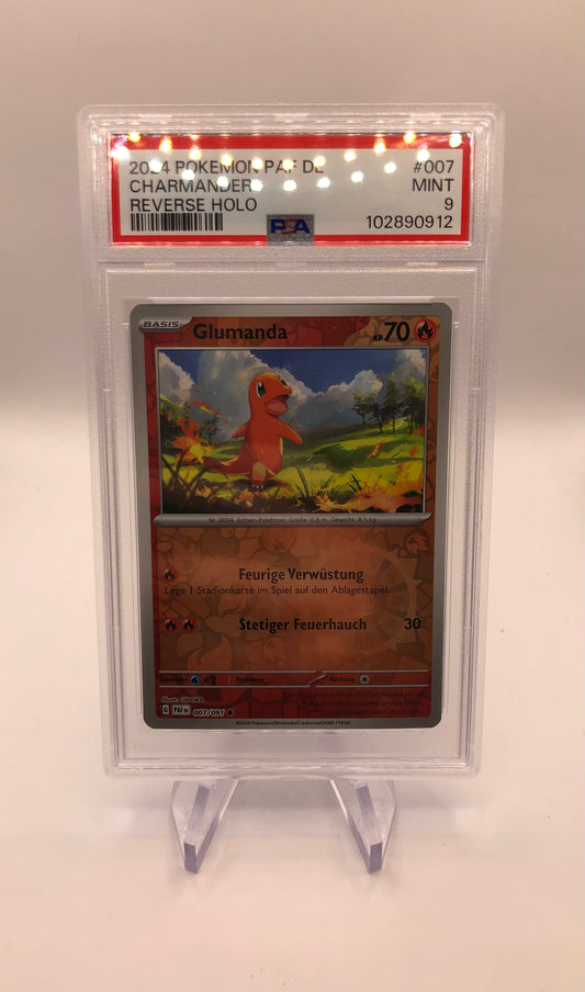Pokemon Karte PSA 9 Revers Glumanda 7/91 Deutsch
