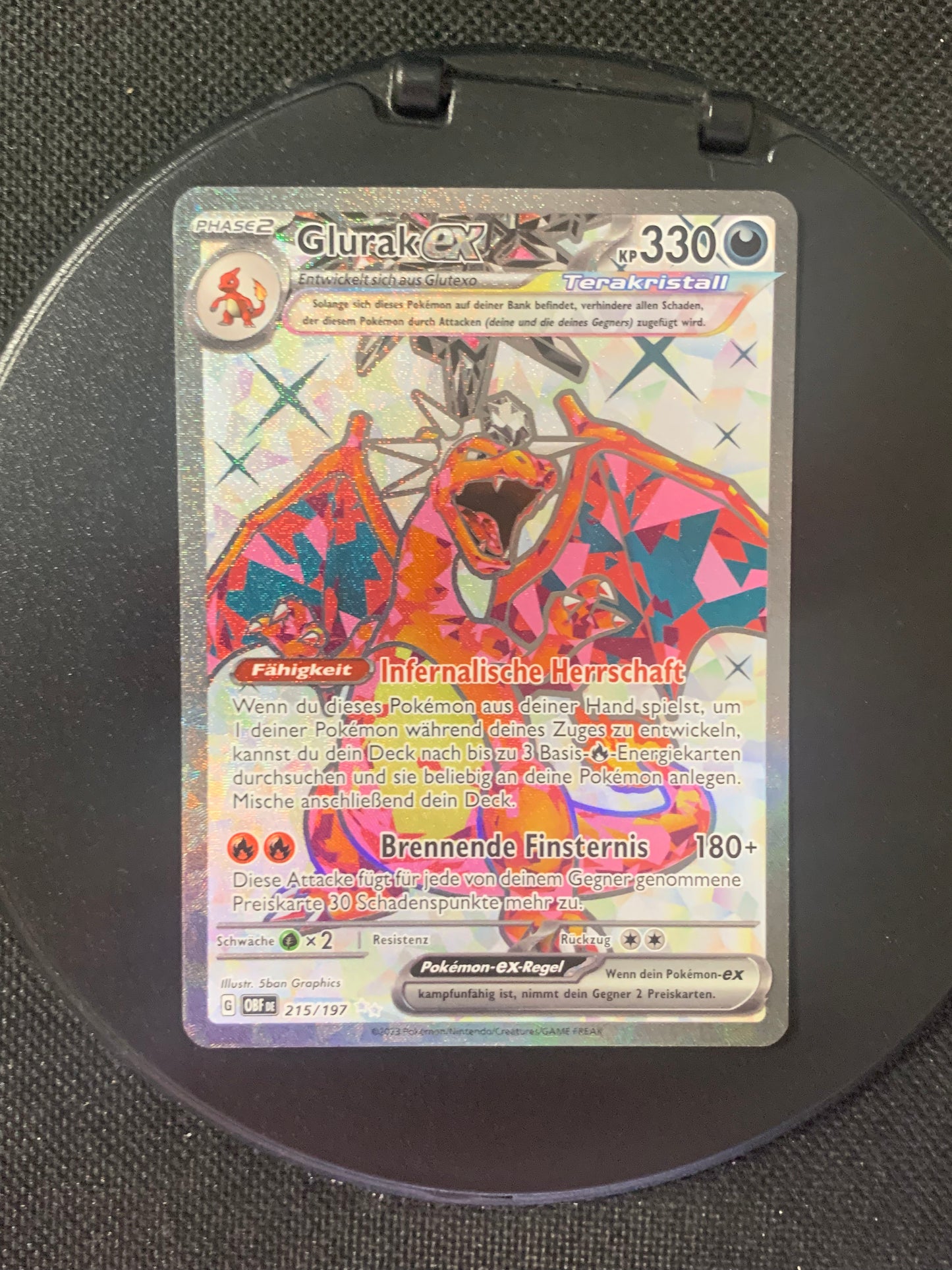 Pokemon Karte ex Fullart Glurak 215/197 Deutsch