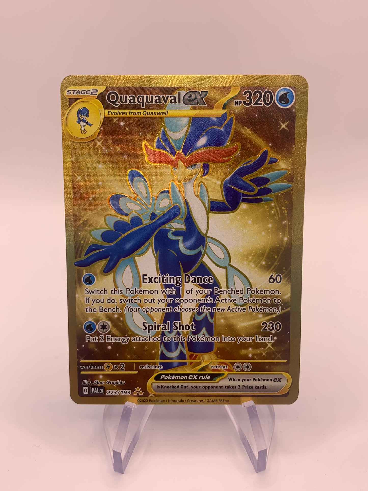 Pokemon Karte Gold Fullart Quaquaval 273/193 Englisch