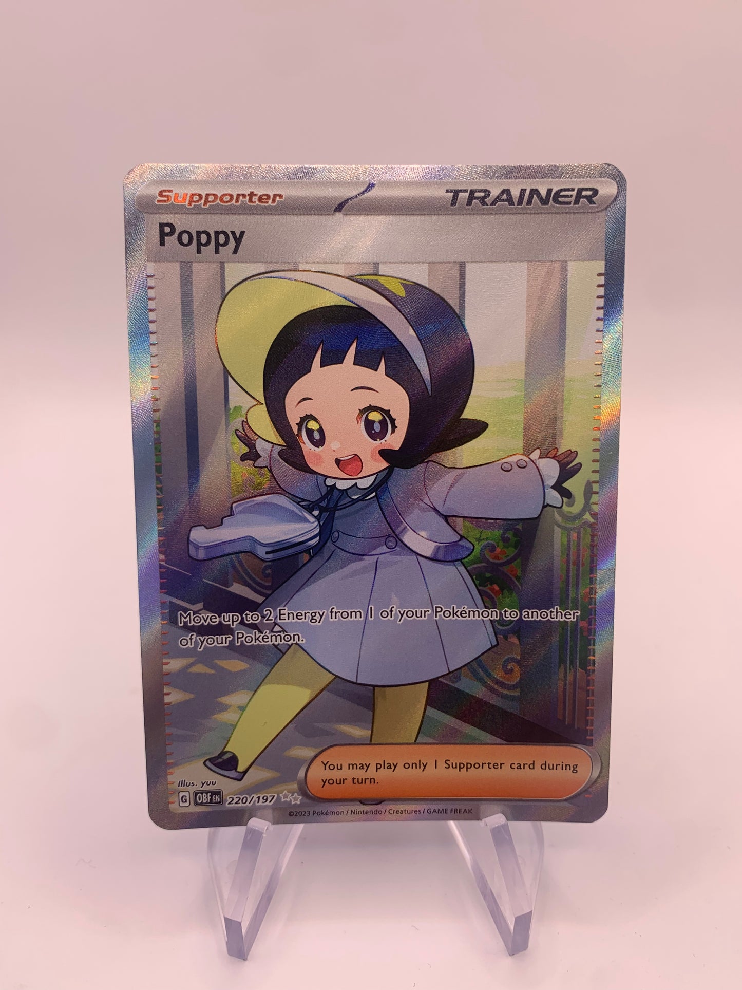 Pokemon Karte Trainer-Fullart Poppy 220/197 Englisch