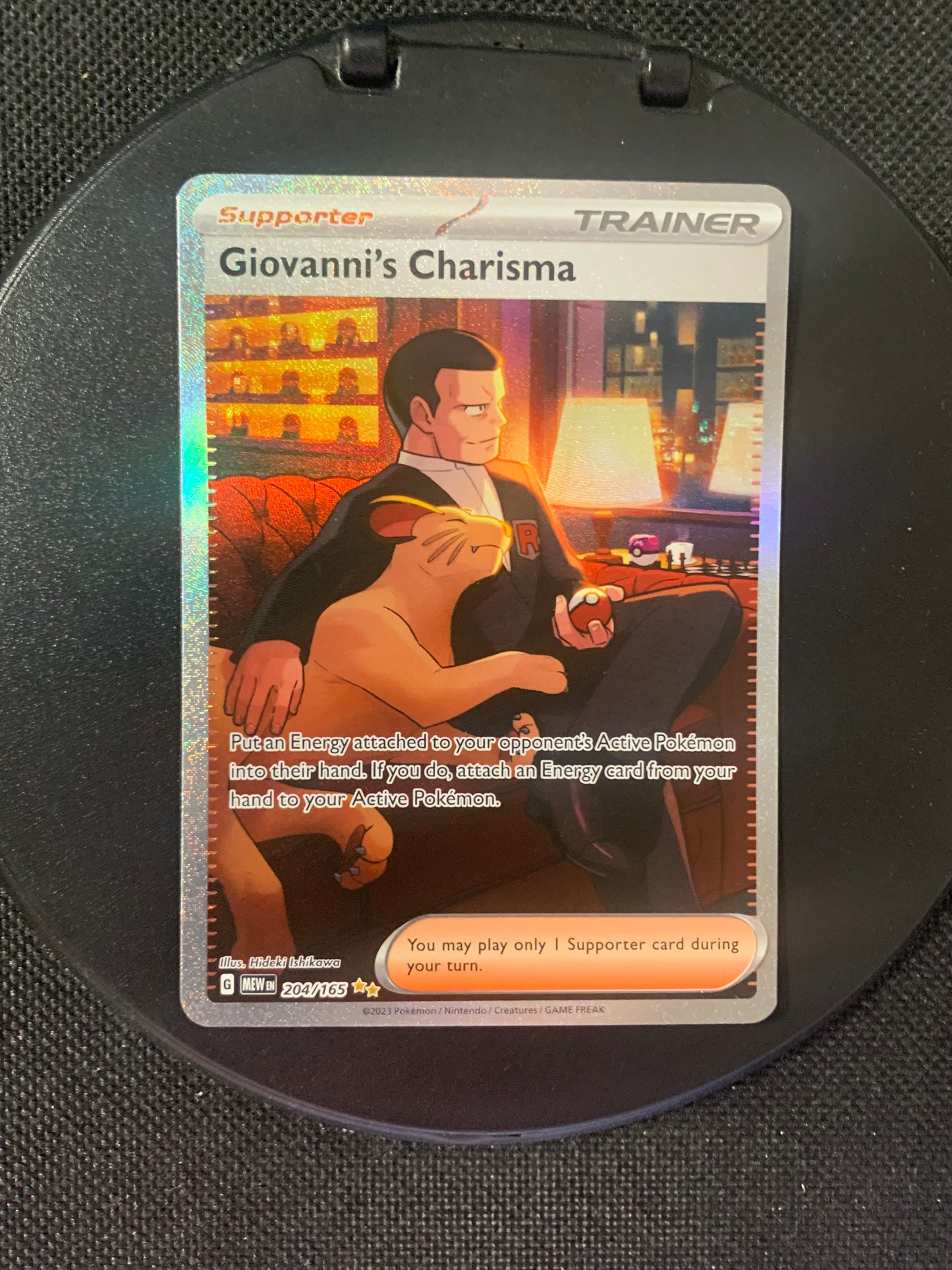 Pokemon Card Trainer Fullart Giovanni's Charisma 204/165 English