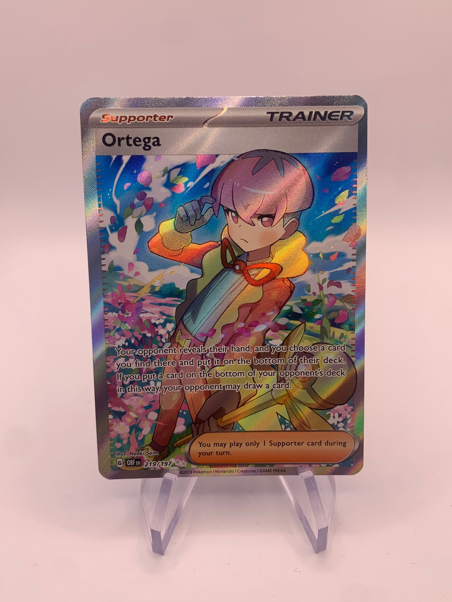 Pokemon Card Trainer Fullart Ortega 219/197 English