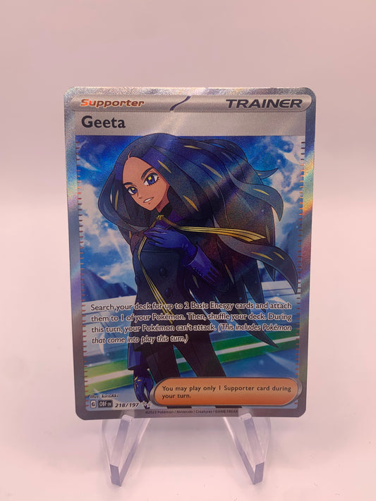 Pokemon Karte Trainer-Fullart Geeta 218/197 Englisch