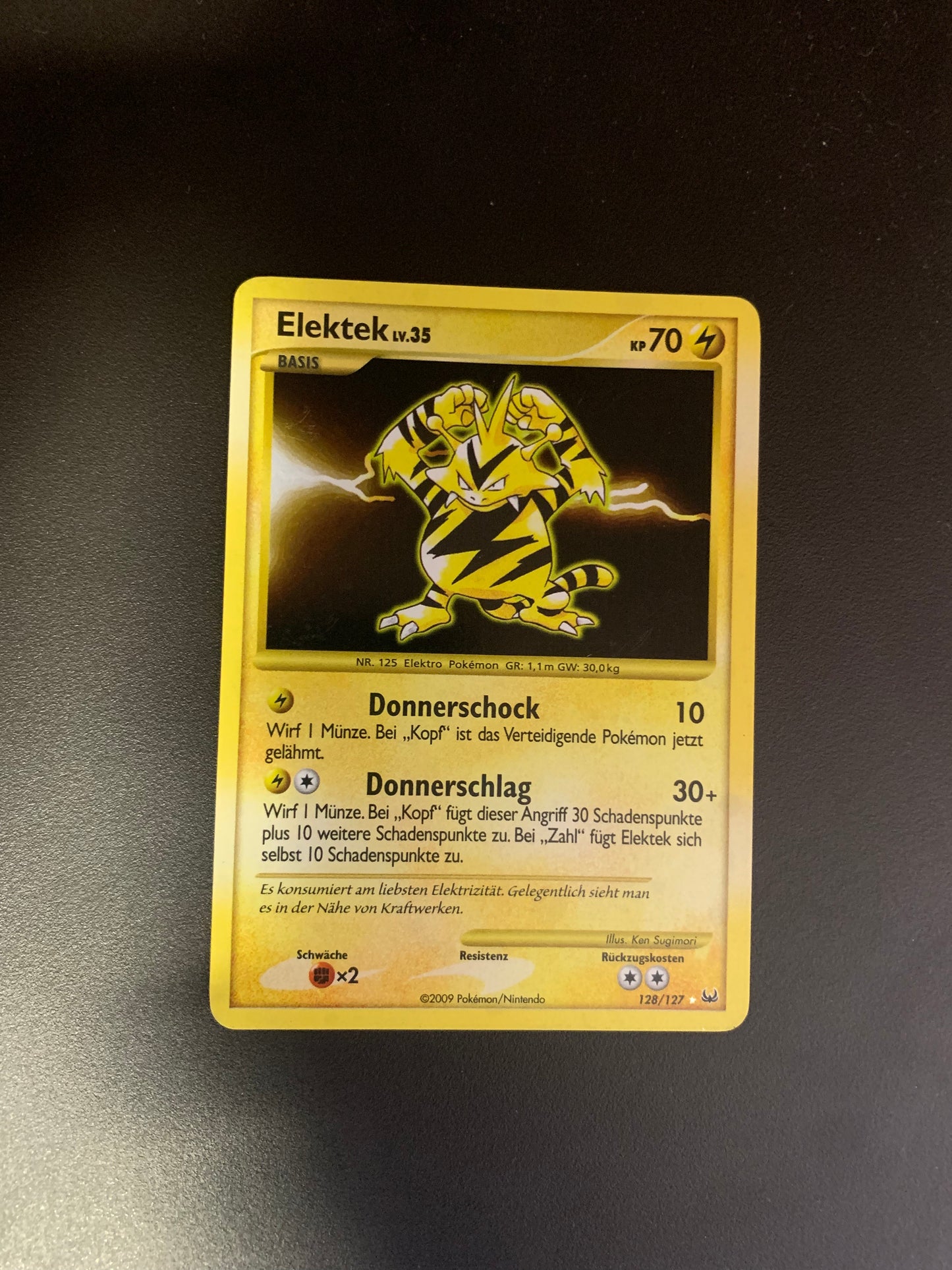 Pokemon Karte Holo Elektek 128/127 Deutsch