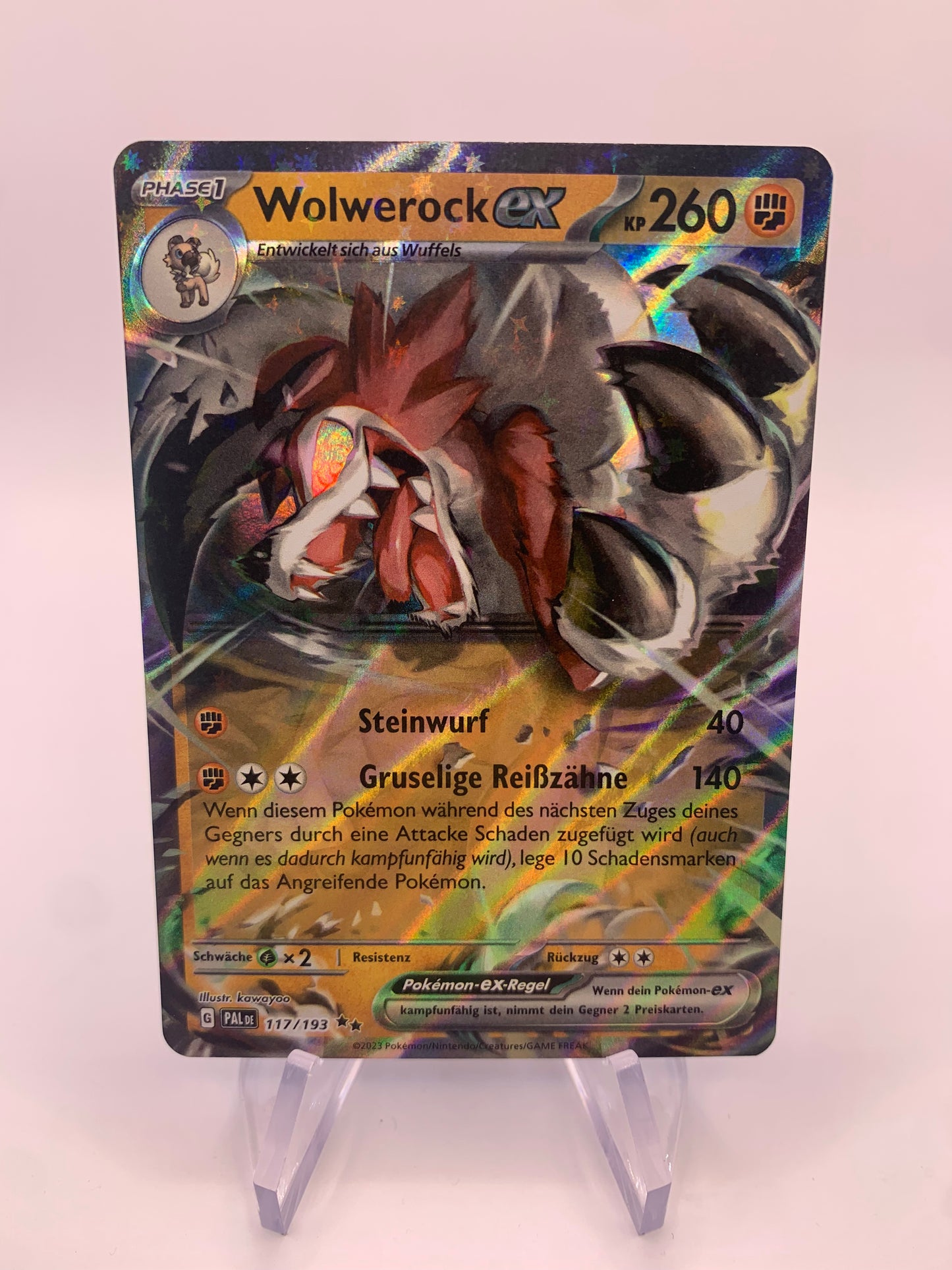 Pokemon Karte ex Wolwerock 117/193 Deutsch