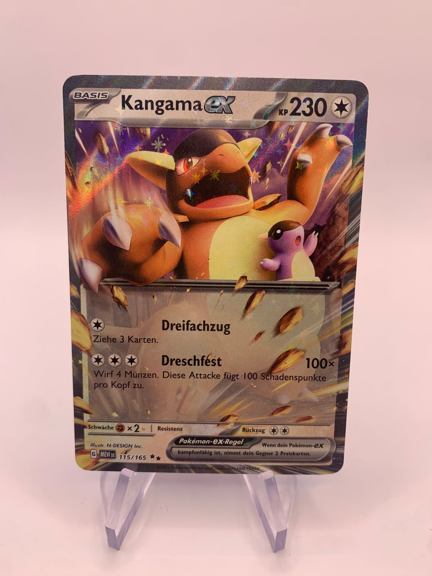 Pokemon Karte ex Kangama 115/165 Deutsch