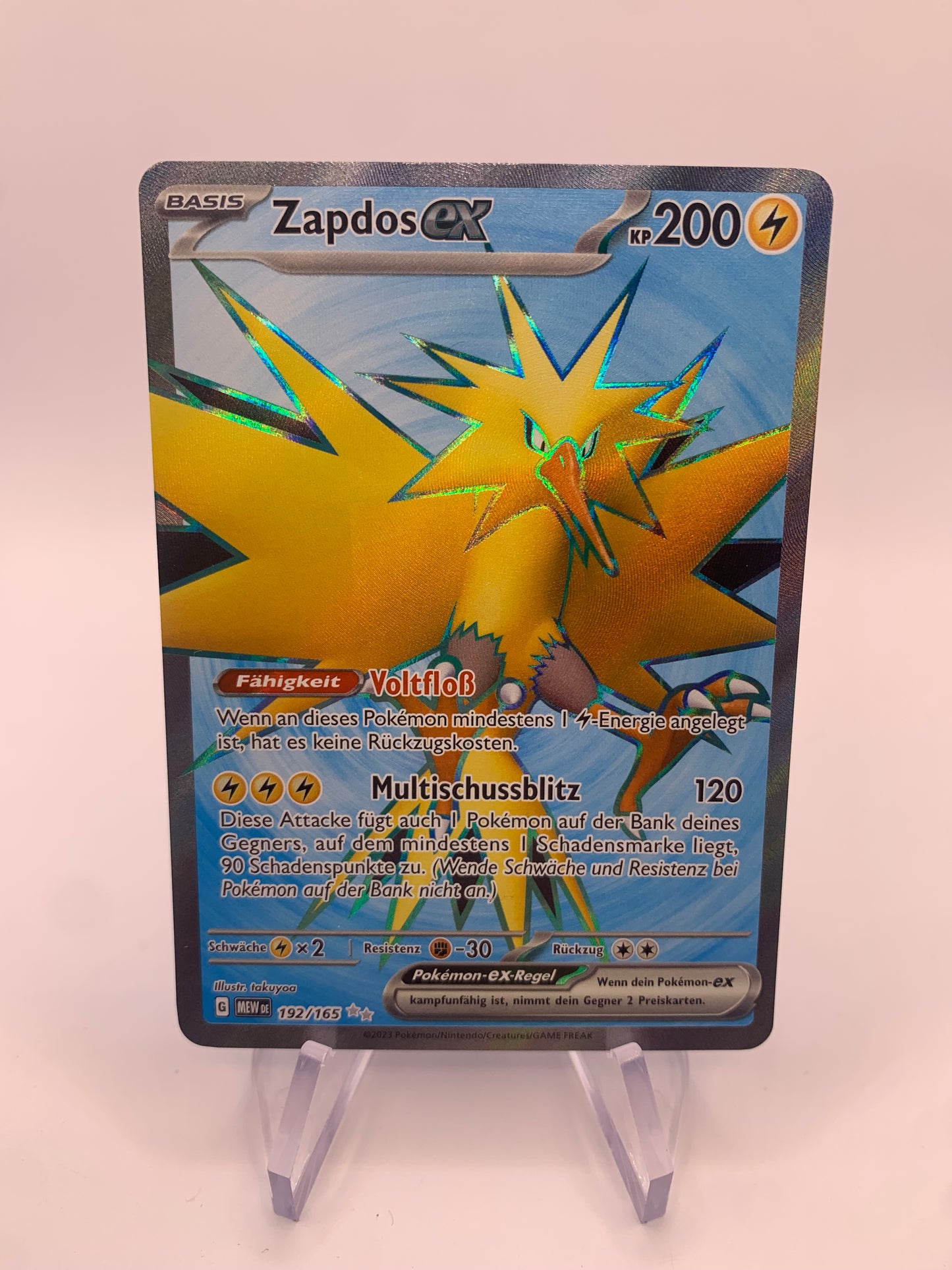 Pokemon Karte ex Zapdos 192/165 Deutsch