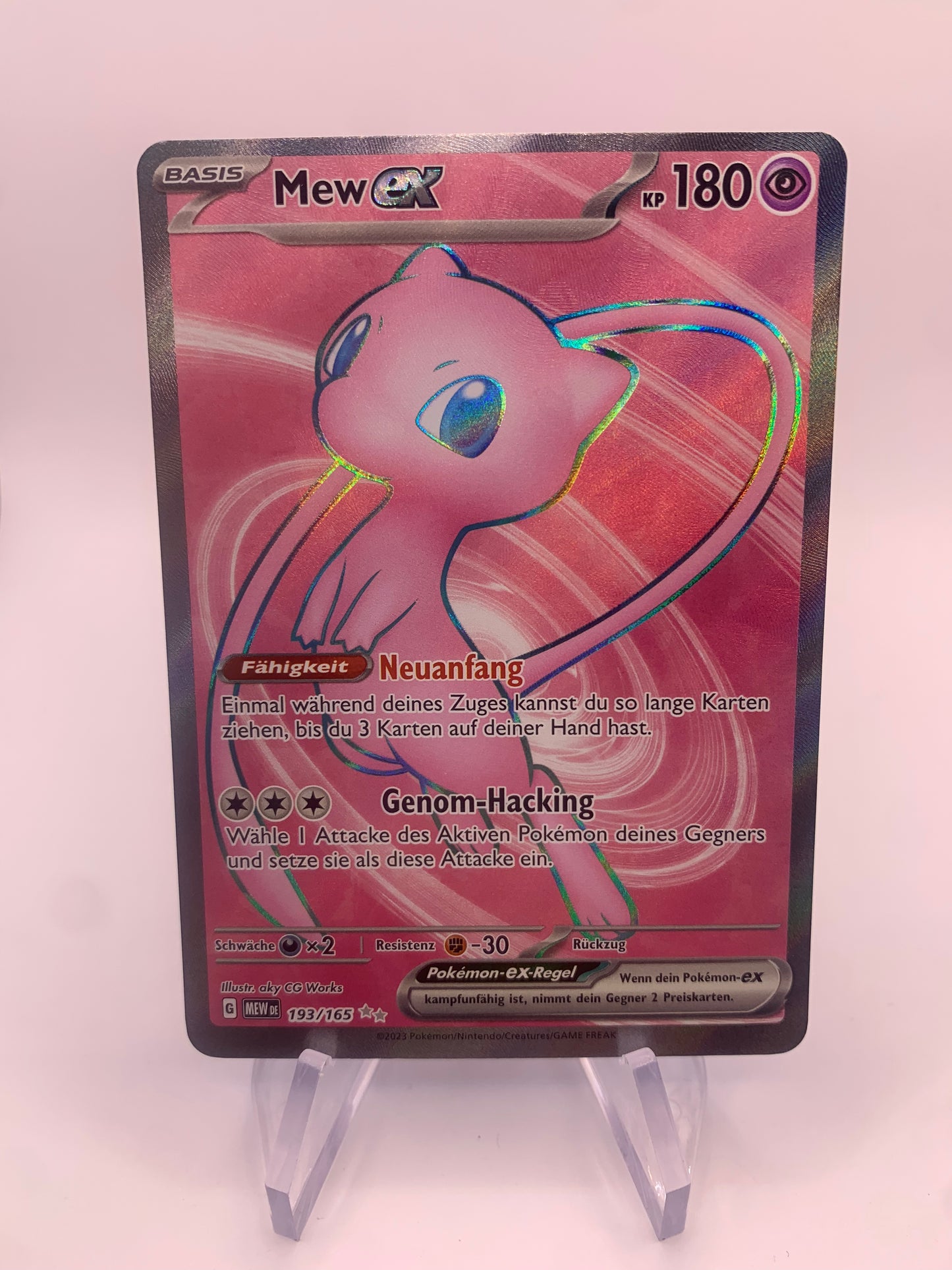 Pokemon Karte ex Fullart Mew 193/165 Deutsch