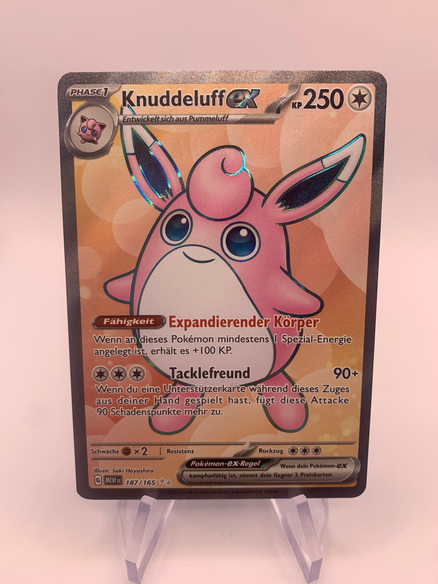 Pokemon Karte ex Fullart Knuddeluf 187/165 Deutsch