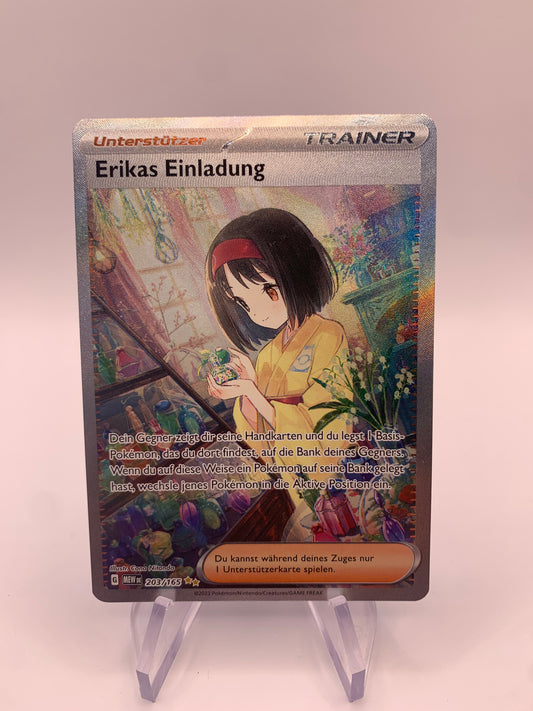 Pokemon Karte Trainer-Fullart Erikas Einladung 203/165 Deutsch