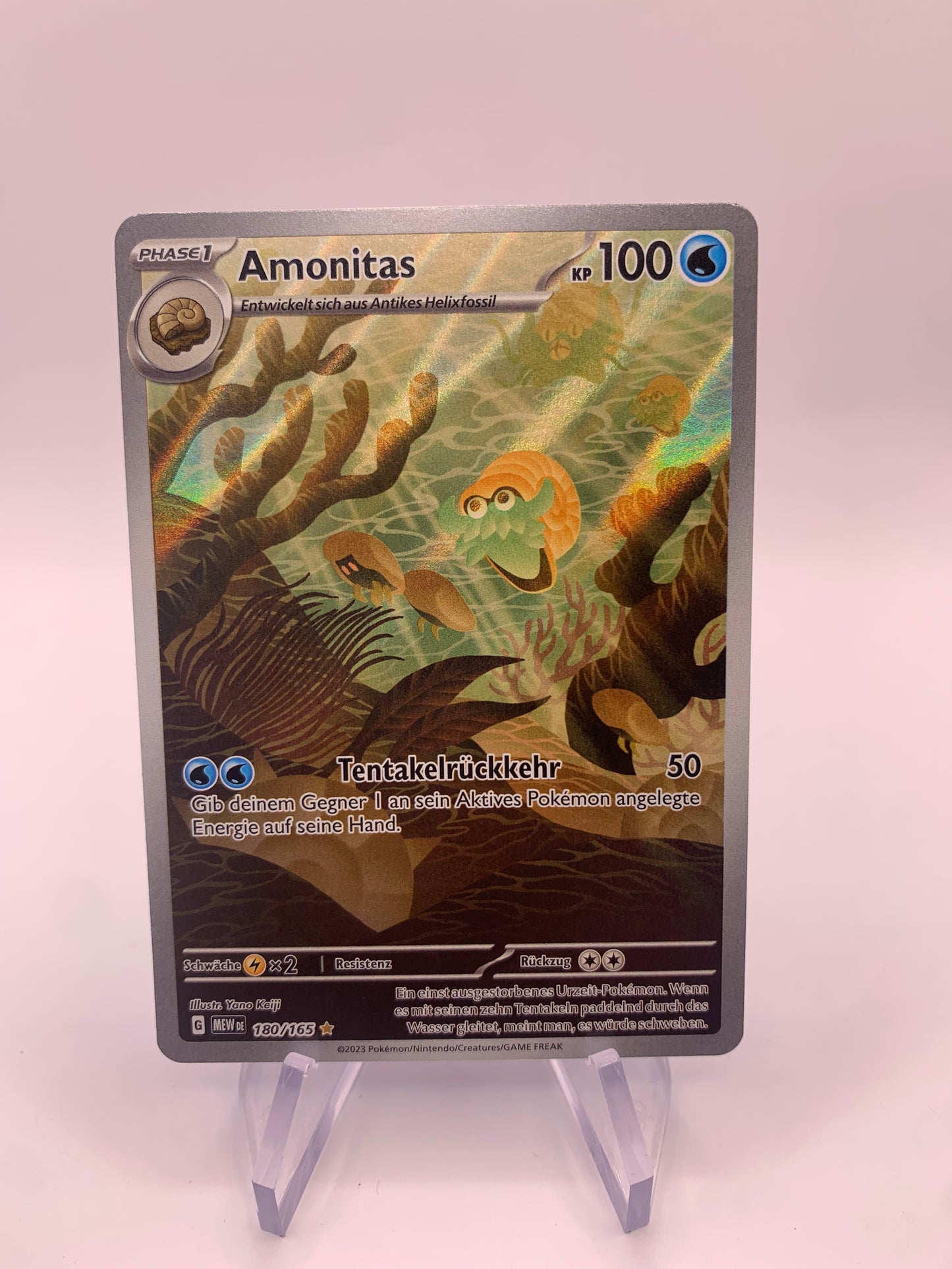 Pokemon Karte Art-Rare Amonitas 180/165 Deutsch