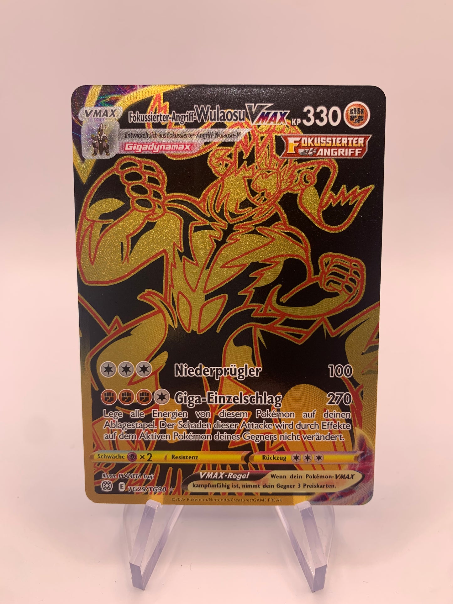 Pokemon Card Vmax Gold Wulaosu Tg29/Tg30 German