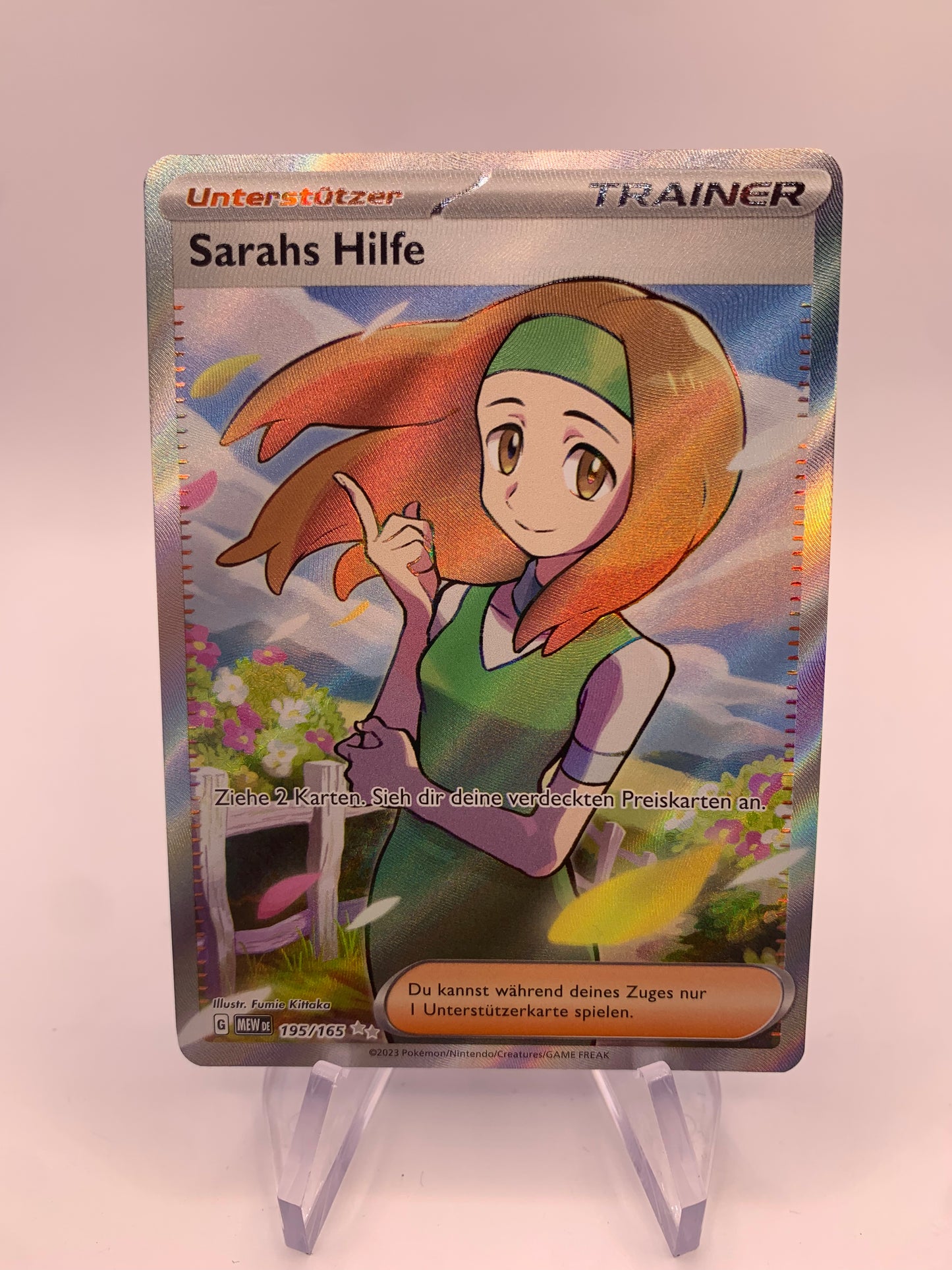 Pokemon Card Trainer-Fullart Sarah's Help 195/165 German