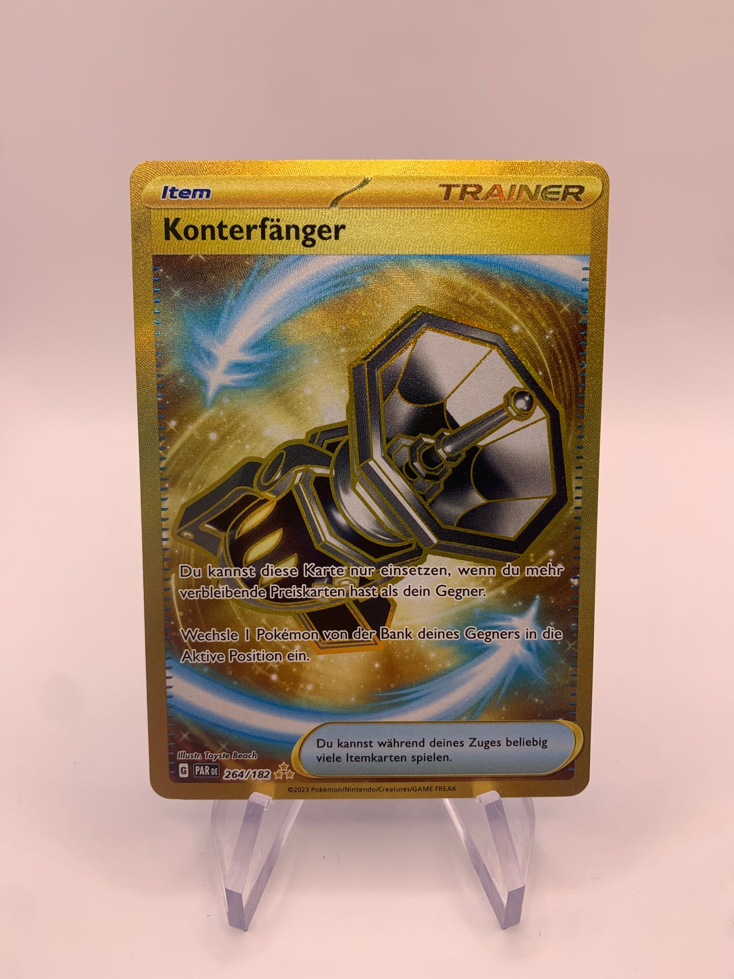 Pokemon Karte Trainer-Fullart Gold Konterfänger 264/182 Deutsch