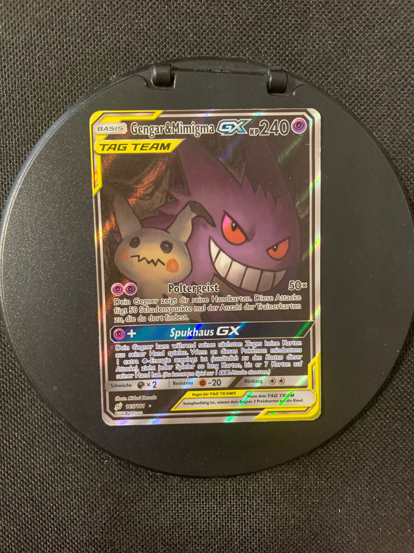 Pokemon Card Gx Tag-Team Alt-Art Gengar&amp;Mimigma 165/181 German