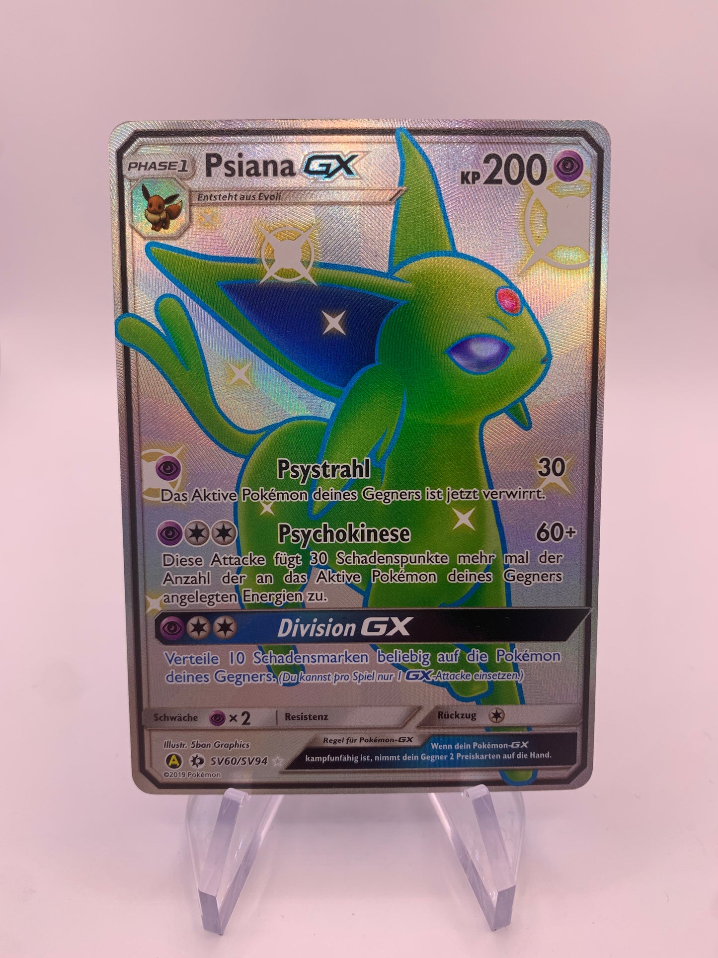 Pokemon Karte Gx Shiny Fullart Psiana SV60/SV94 Deutsch