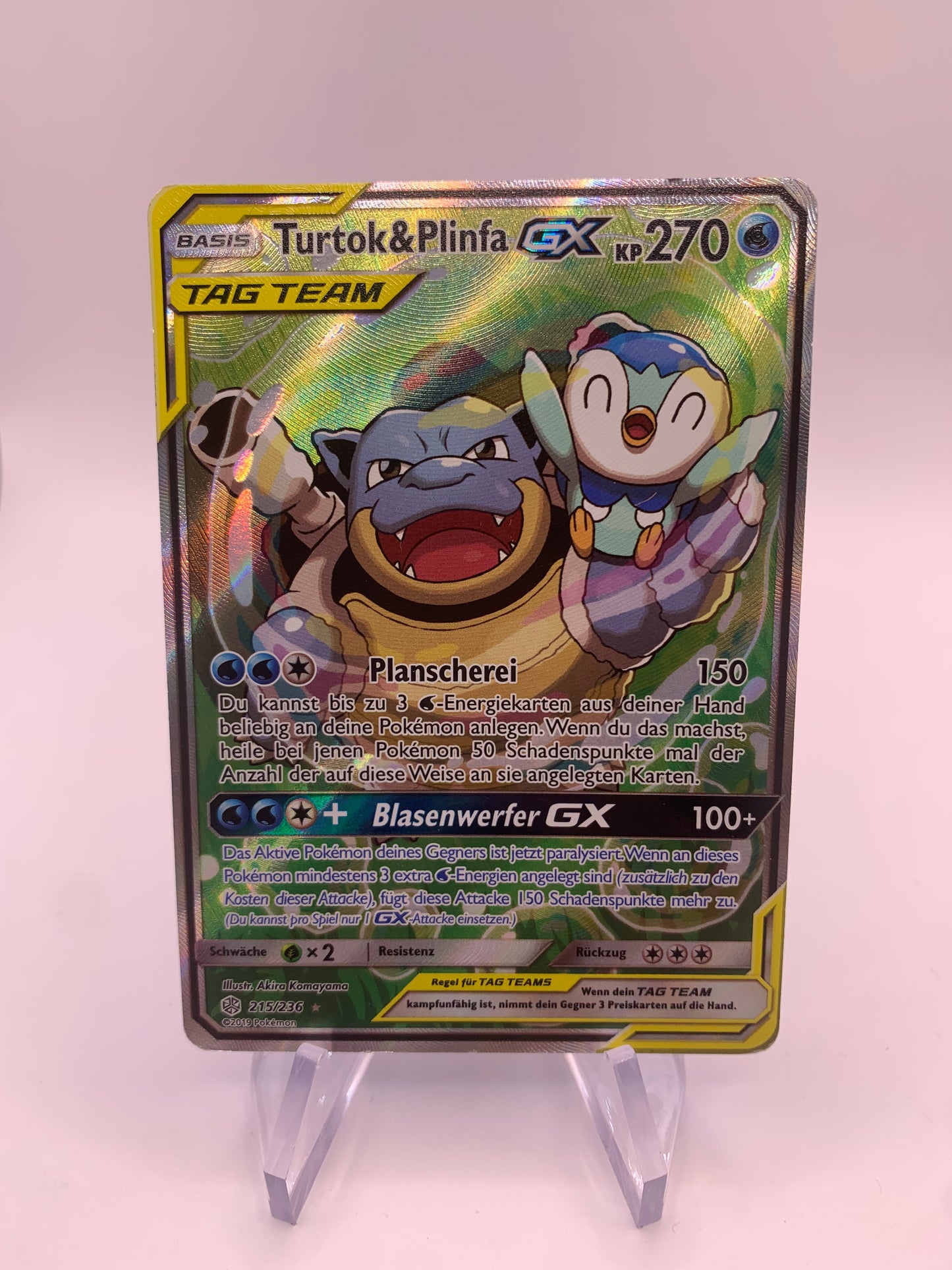 Pokemon Card Gx Tag-Team Turtok &amp; Plinfa 215/236 German