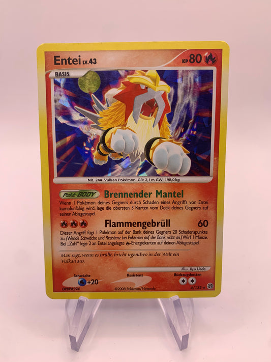 Pokemon Karte Holo Entei 4/132 Deutsch