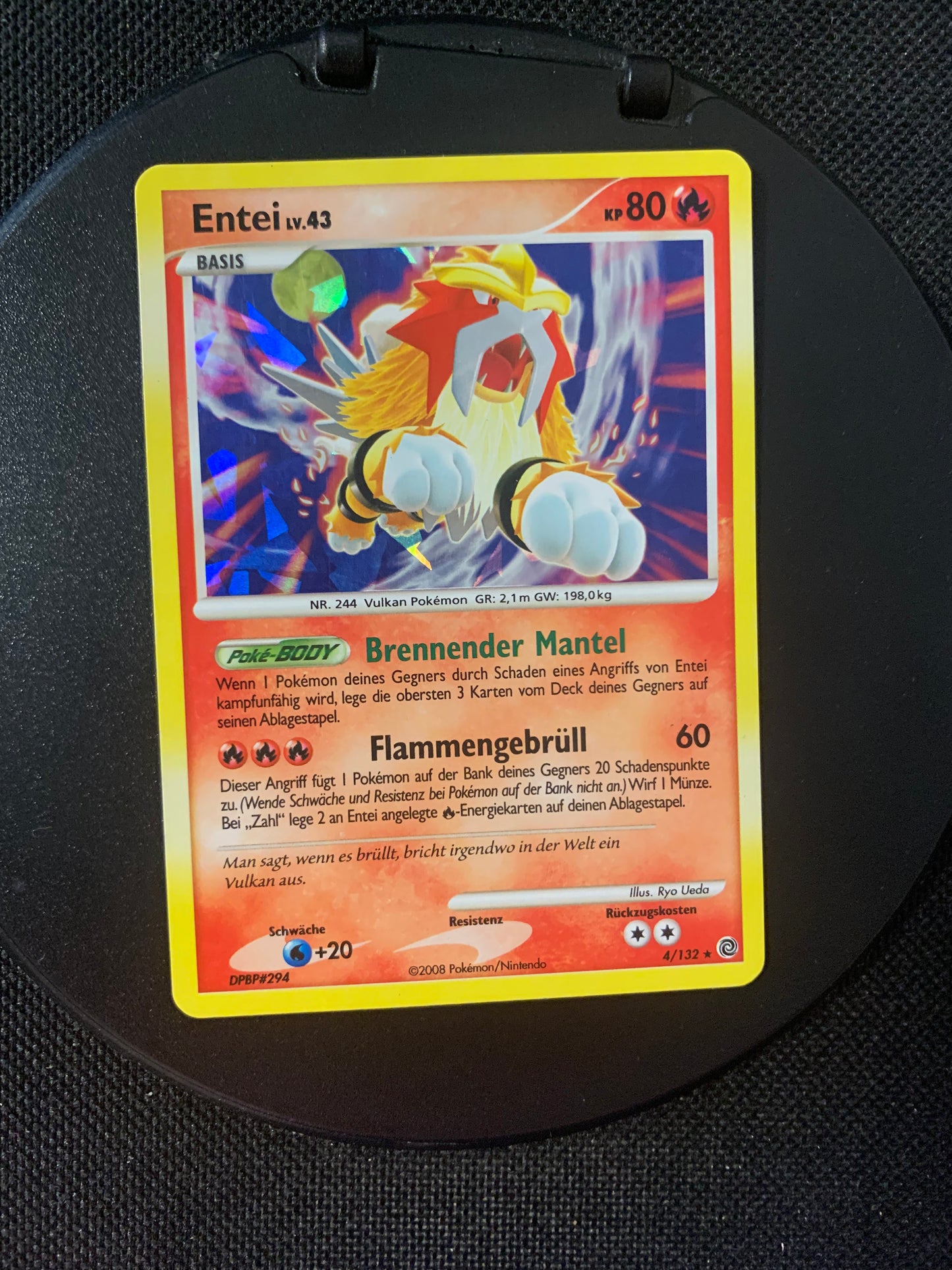 Pokemon Karte Holo Entei 4/132 Deutsch