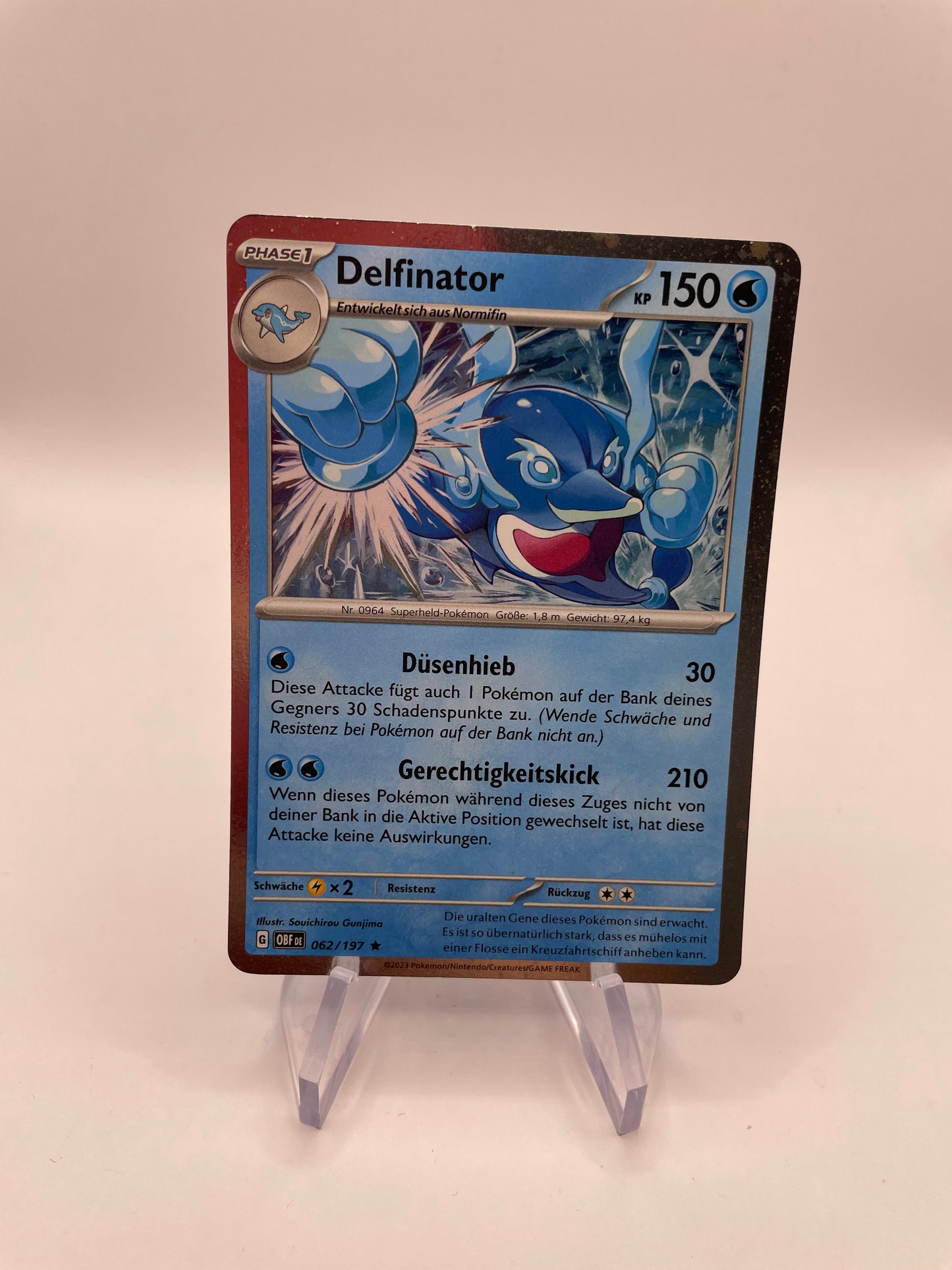 Pokémon Karte Holo Delfinator 62/197 Deutsch