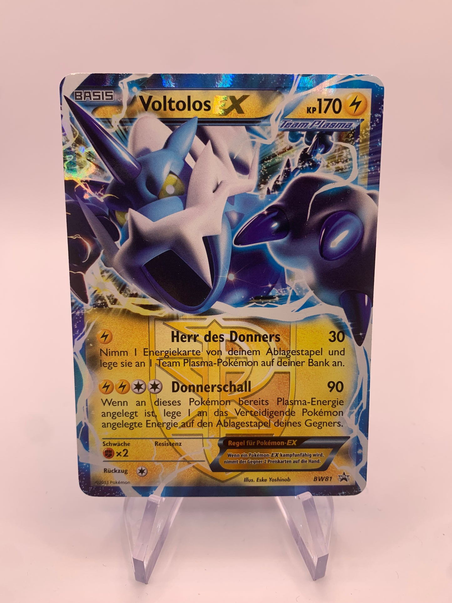 Pokemon Karte Ex Promo Voltolos BW81 Deutsch