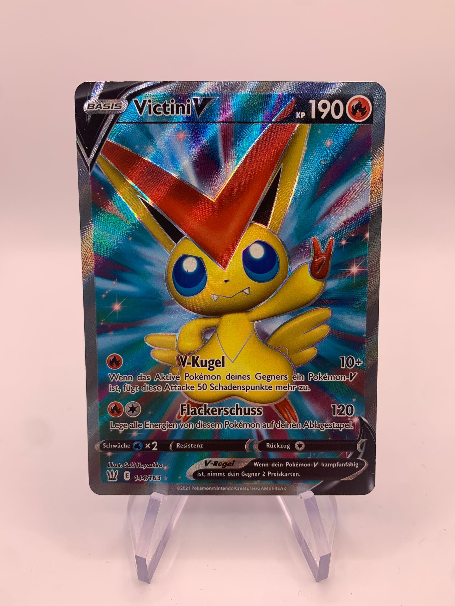 Pokemon Card V Fullart Victini 144/163 German