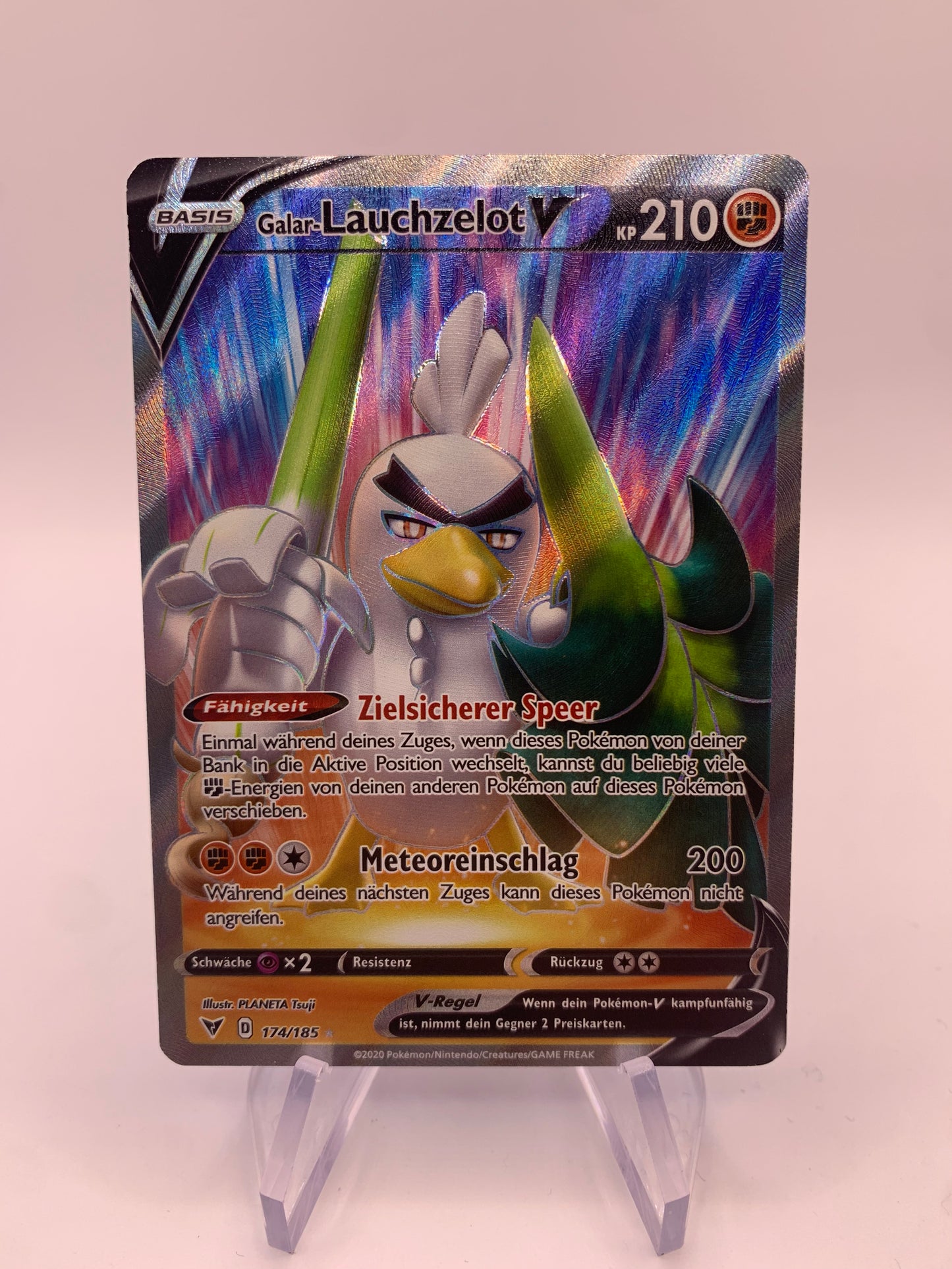 Pokemon Karte V Fullart Galar-Lauchezelot 174/185 Deutsch