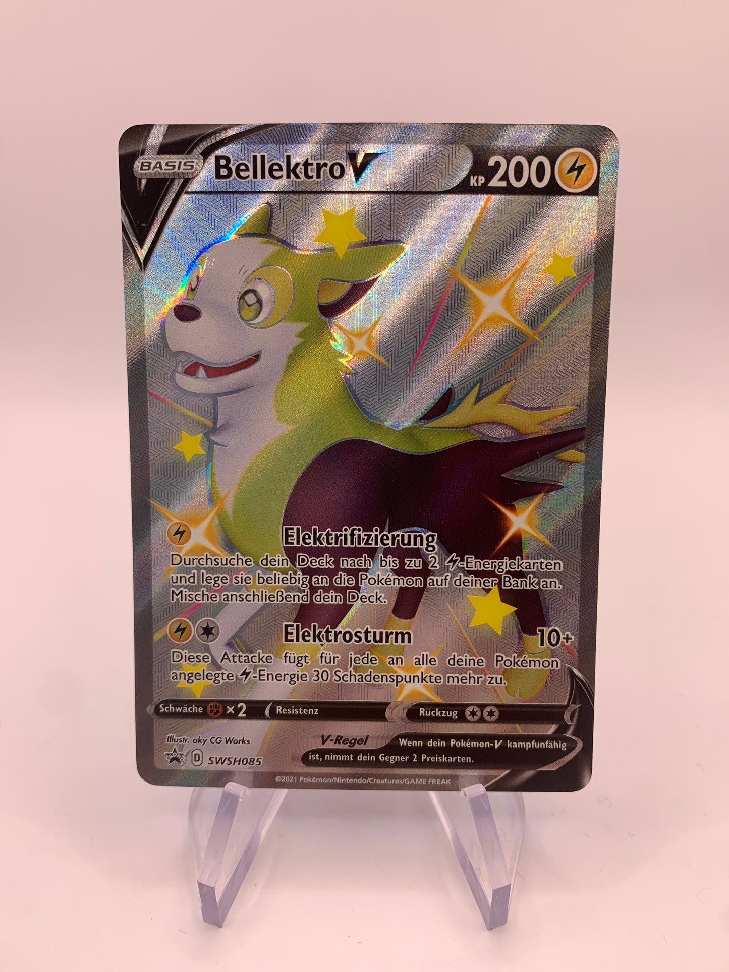 Pokemon Karte V Shiny Promo Fullart Bellektro SWSH085 Deutsch