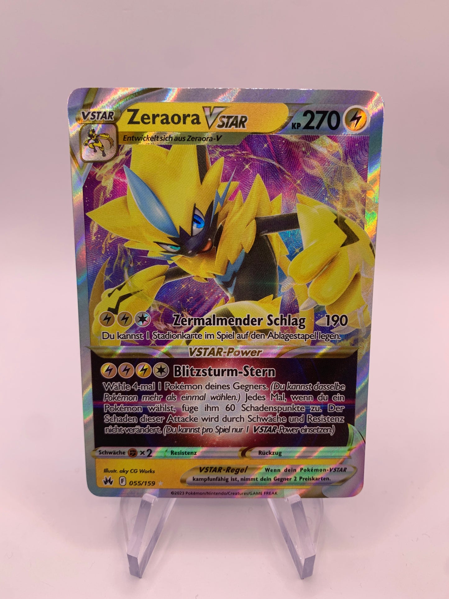 Pokemon Card Vstar Zeraora 55/159 German