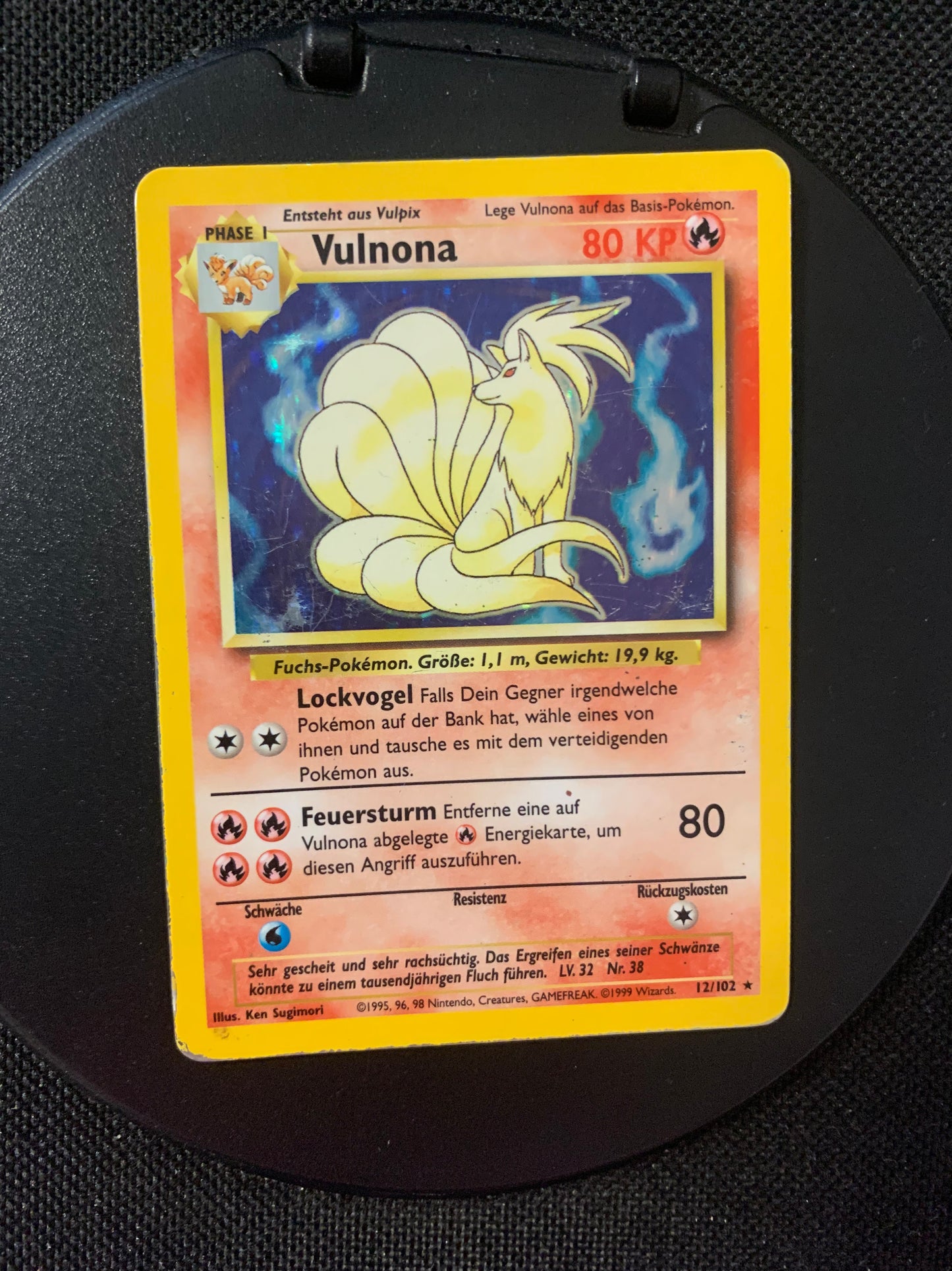 Pokemon Karte Holo Vulnona 12/102 Base-Set Deutsch