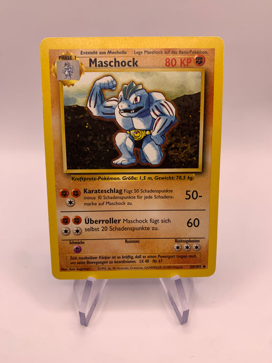 Pokemon Karte Maschock Base-Set 34/102 Deutsch