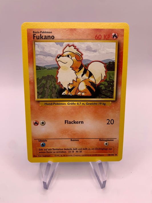 Pokemon Karte Fukano Base-Set 28/102 Deutsch