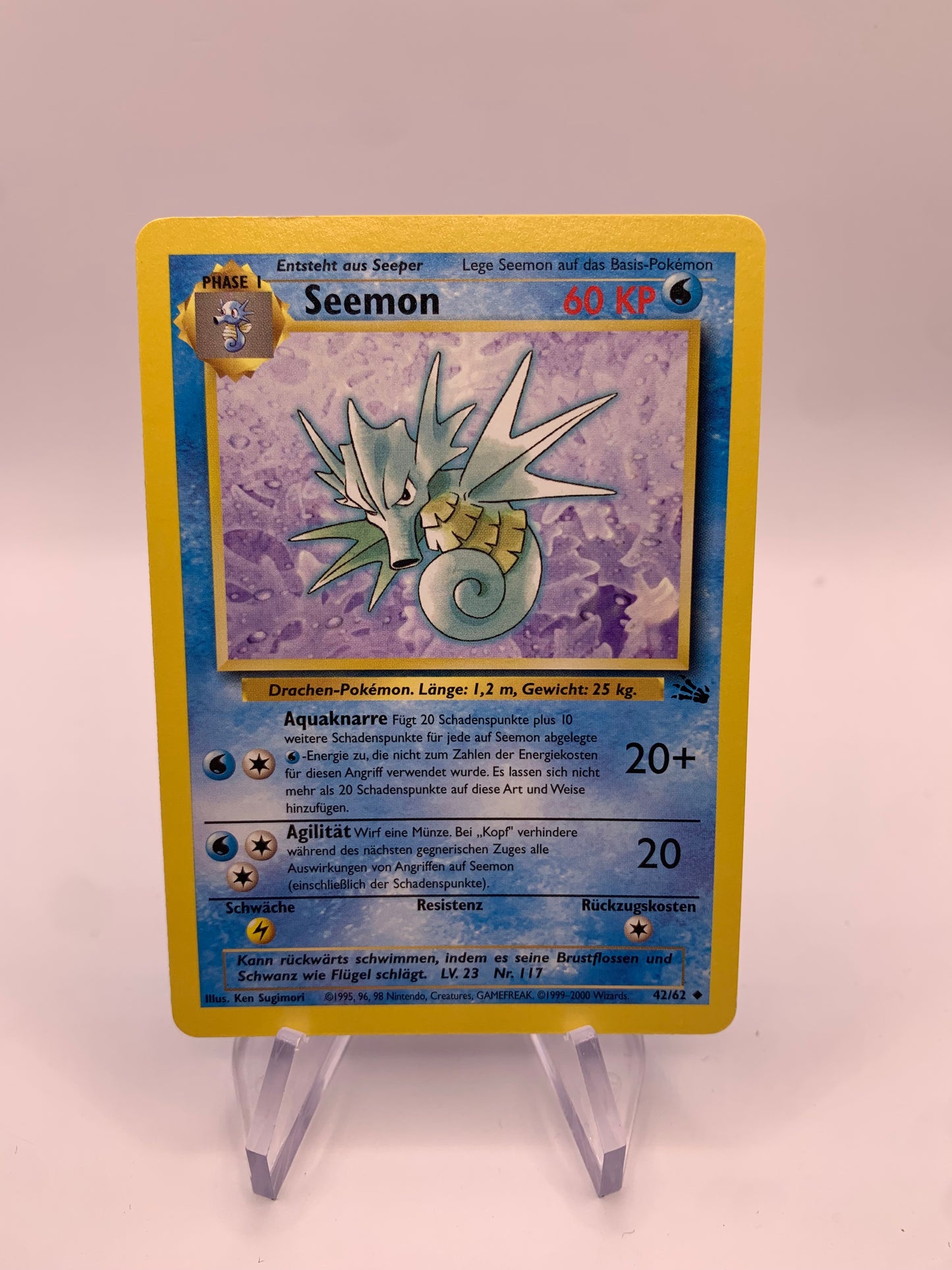 Pokemon Karte Seemon Fossil 42/62 Deutsch