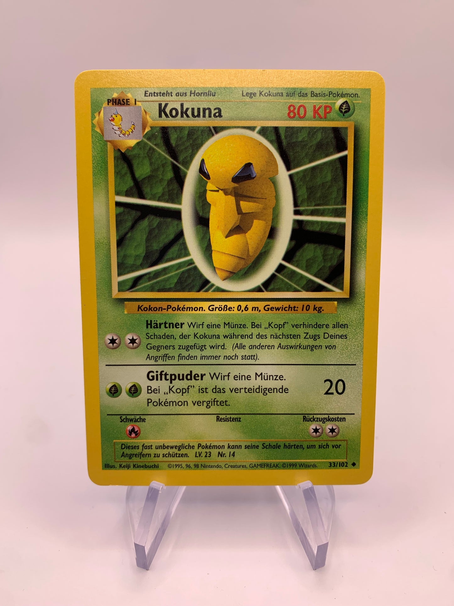 Pokemon Karte Kokuna 33/102 Base-Set Deutsch