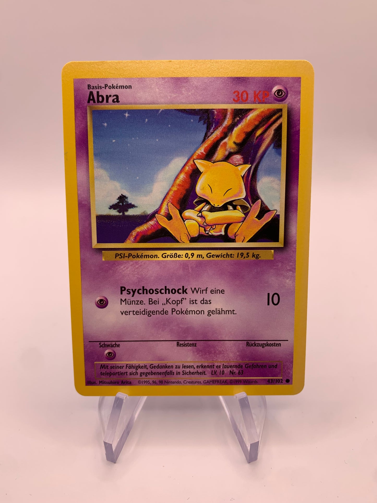 Pokemon Karte Abra 43/102 Base-Set Deutsch