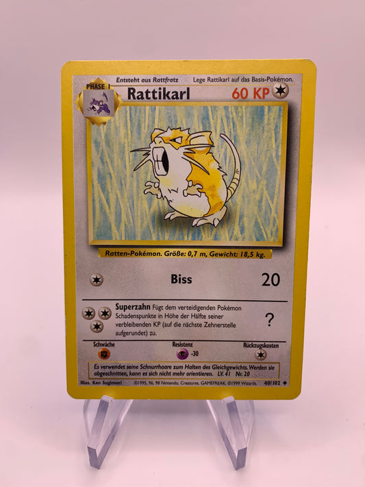 Pokemon Karte Rattikarl Base-Set 40/102 Deutsch