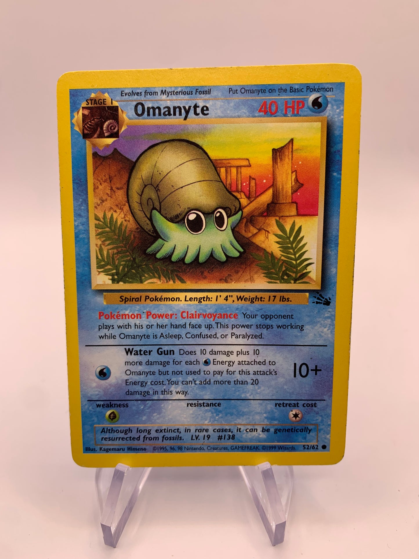 Pokemon Karte Amonitas Fossil 52/62 Englisch