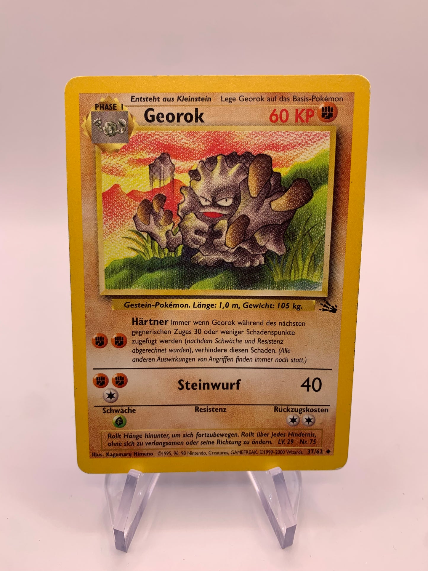 Pokemon Karte Georok Fossil 37/62 Deutsch