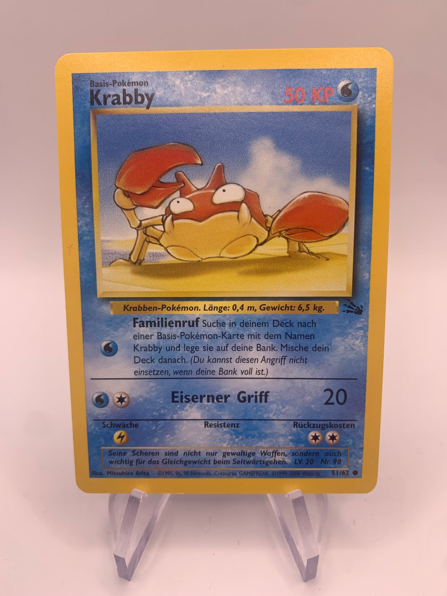 Pokemon Karte Krabby Fossil 51/62 Deutsch